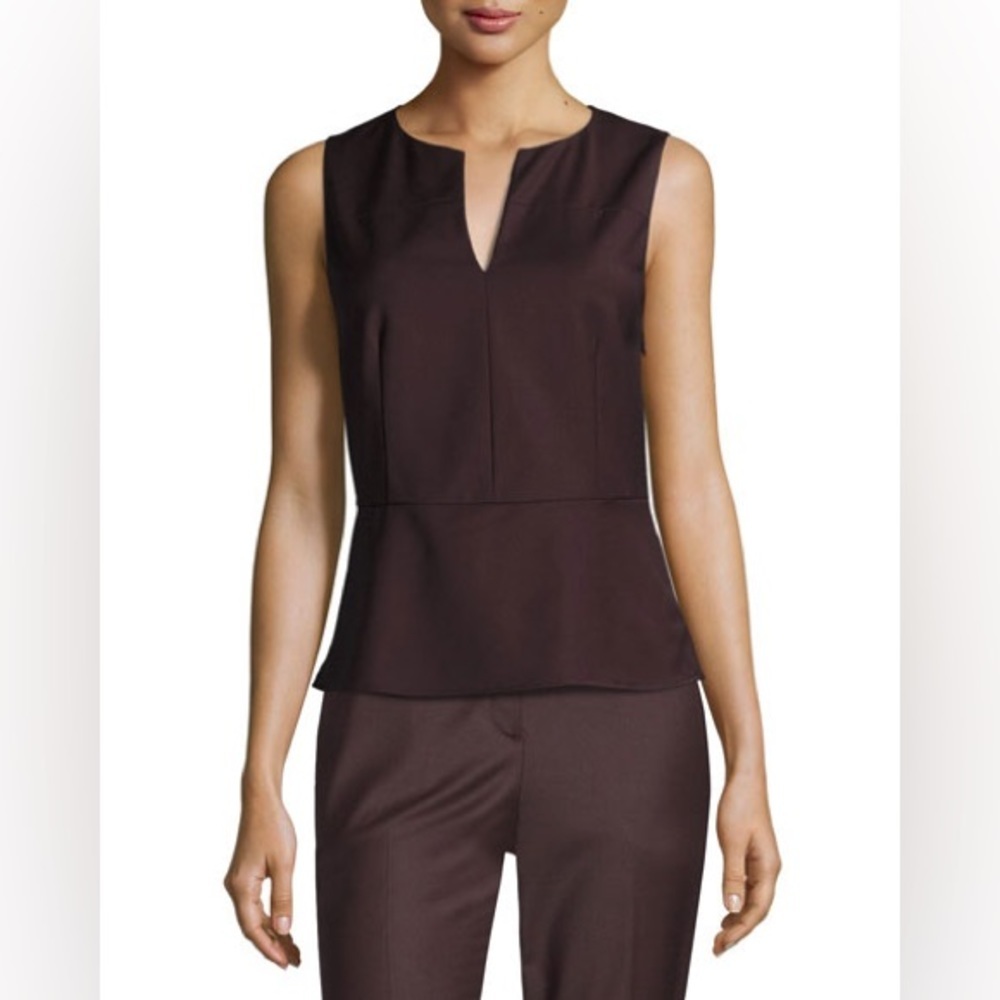 THEORY Etia Continuous Top Peplum Sleeveless Blouse